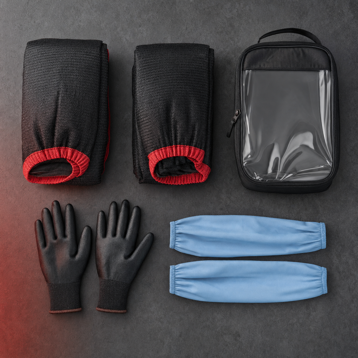 Contenu du kit : 2 chaussettes à neige, housse, gants et manchettes